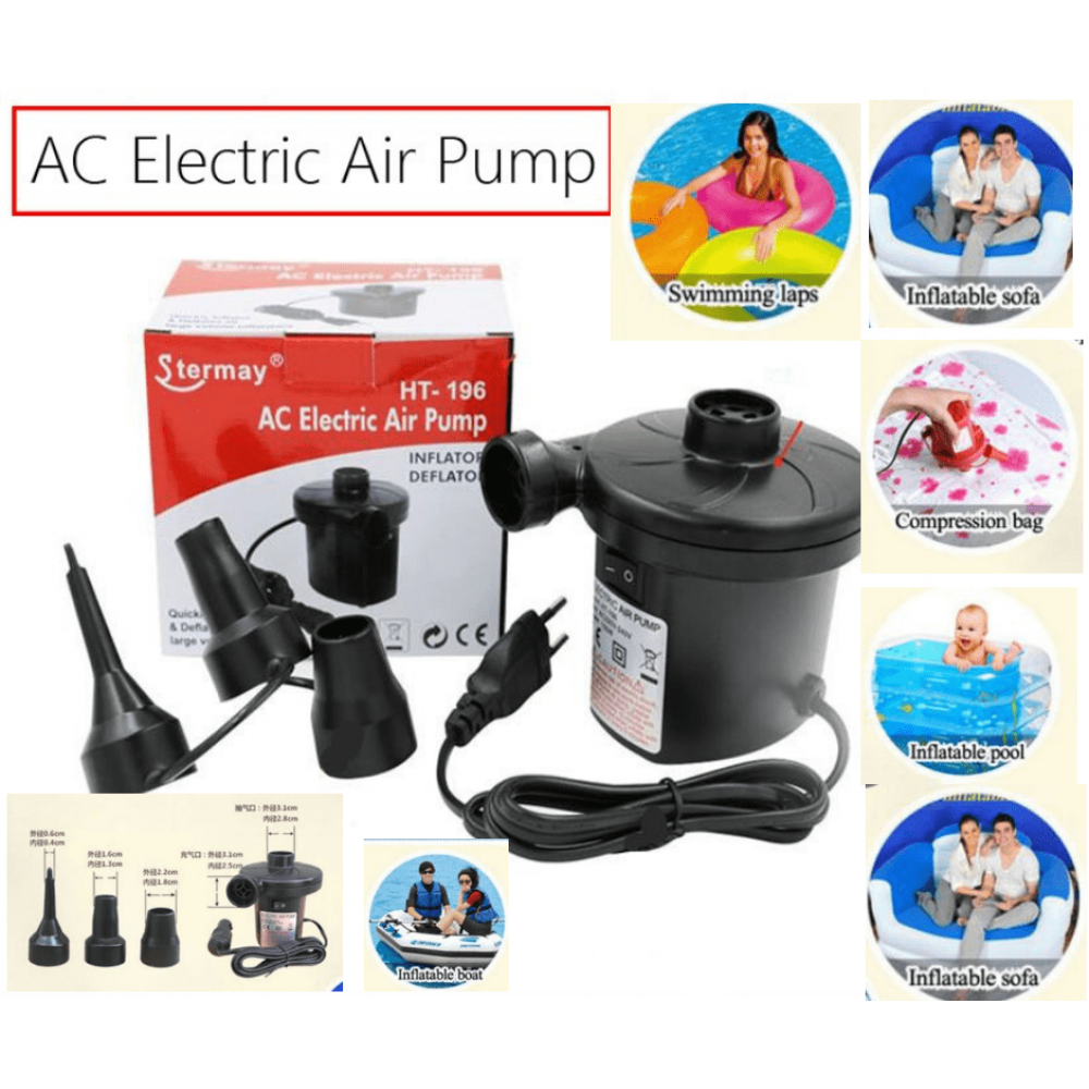 Portable Electric Air Pump Air Mattress Boat Inflator Swimming Pool DC