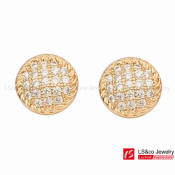 LS&co 18K Gold Plated Zircon Stud Earrings for Women