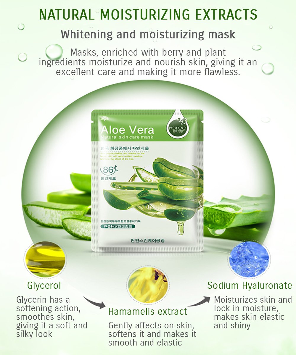 TRENDS AND STYLE ORIGINAL AND EFFECTIVE ALOE VERA NATURAL SKIN CARE MASK  (LIGHTWEIGHT PROVIDE NOURISHING FRESH FEELING HELPS IMPROVE SKIN DRYNESS  ANTI- ACNE SKIN WATER MOISTURIZE SKIN OIL BALANCE REPAIR MOISTURIZING  SUPPLEMENT
