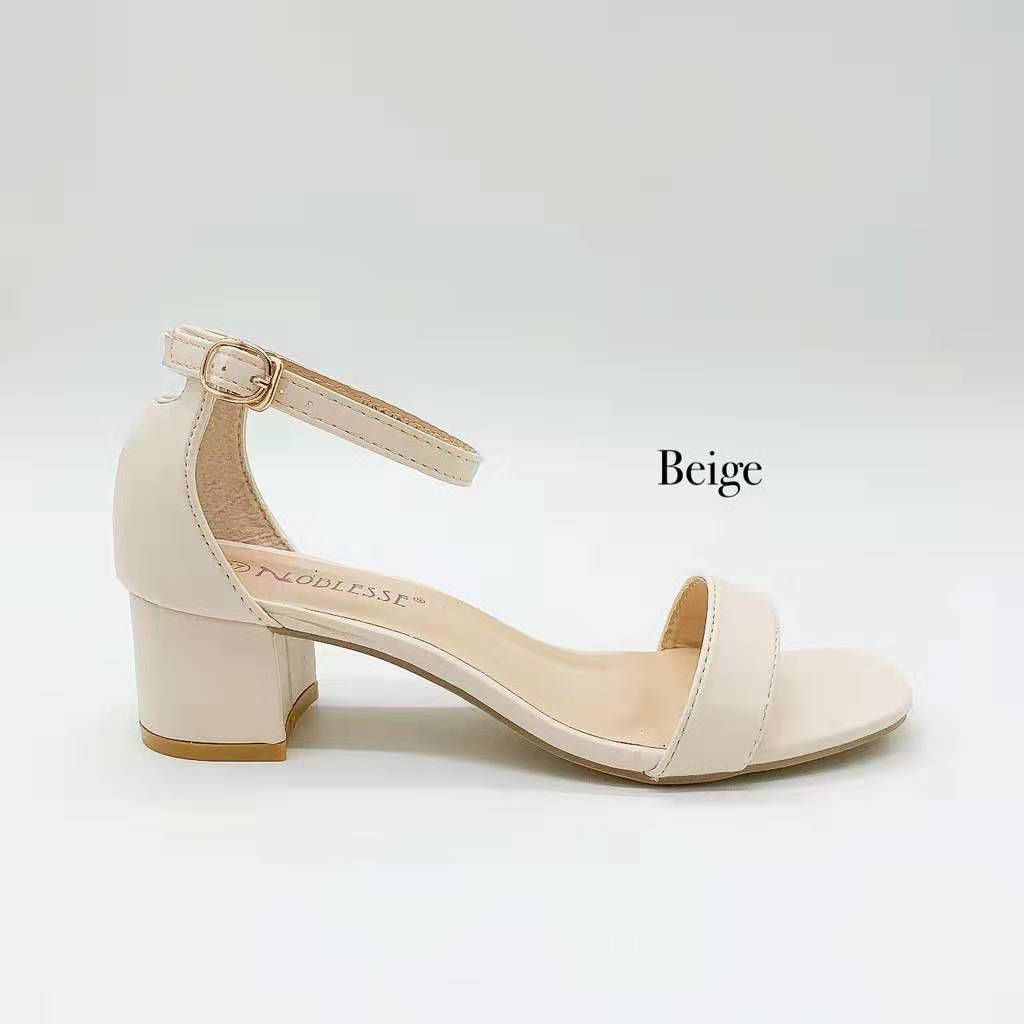Korean Leather High Heel Sandals Block 