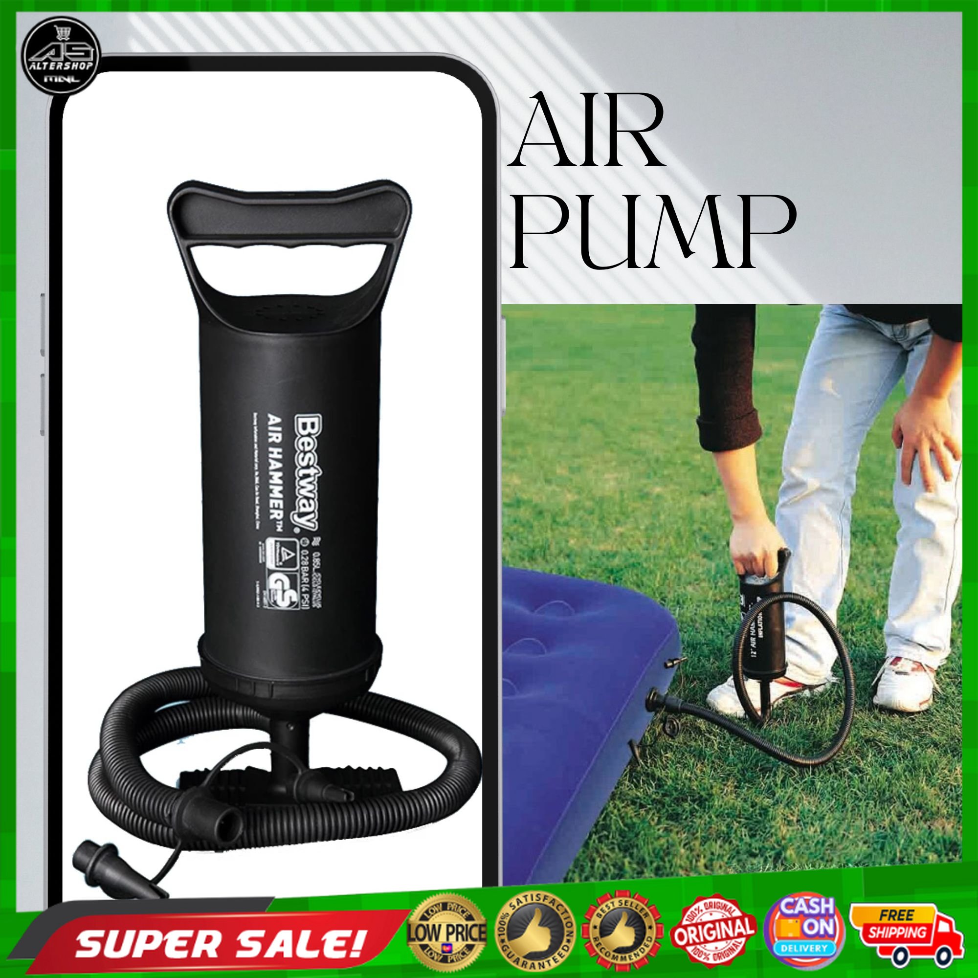 Original Manual air pump is suitable for air bed, swimming pool