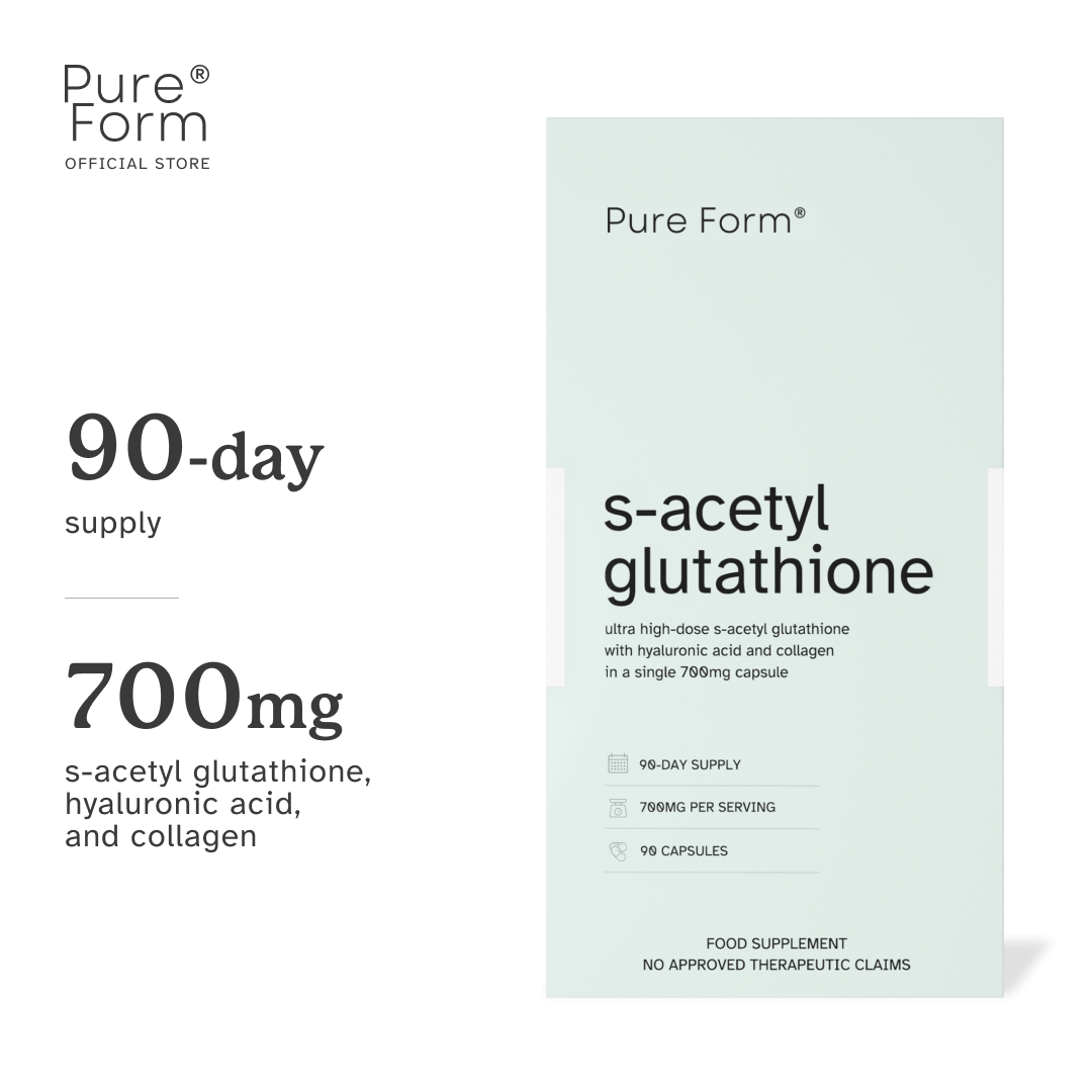 Pure Form S-Acetyl Glutathione | 90 Capsules | 700mg of Gluta + Hyaluronic  Acid + Hydrolyzed Collagen | Skin Brightening Moisturizing and Anti-Aging  90-Day Supply S-Acetyl Glutathione - Lazada | Lazada PH