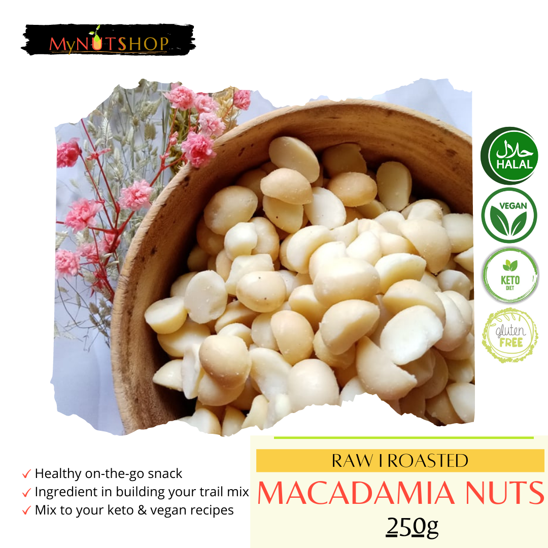MACADAMIA NUTS from the USA / Raw or Roasted / in 1kg 500g & 250g I by