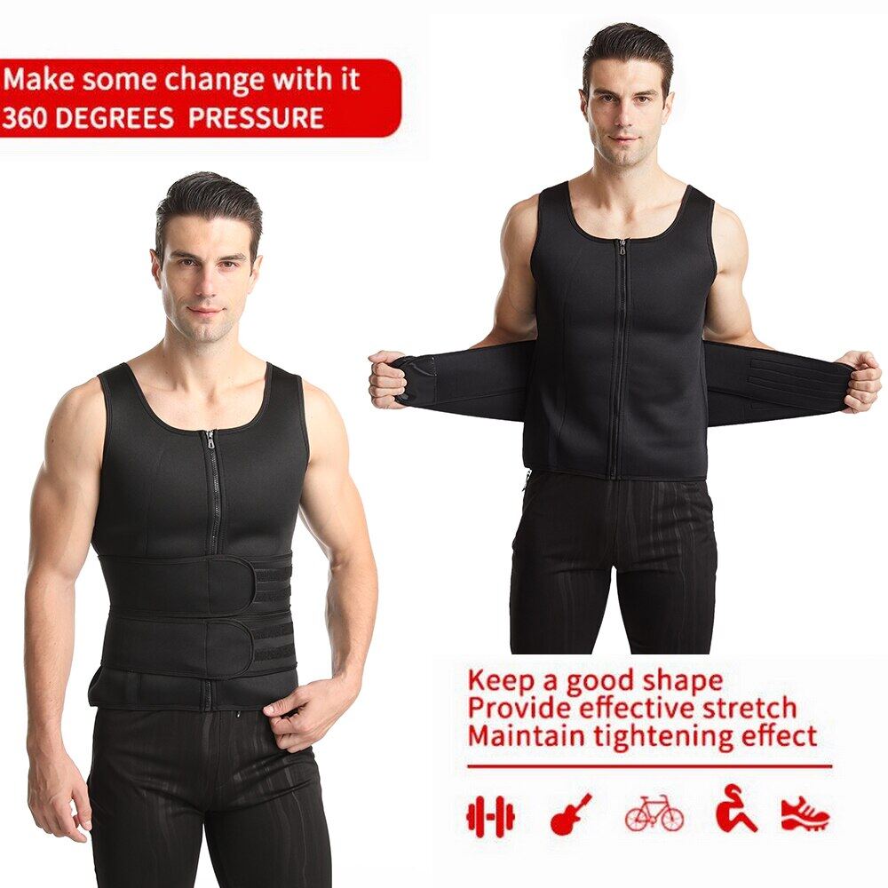 POVEREN Men Waist Trainer Sauna Vest Fitness Corset Abdomen Slimming Body  Shaper Belly Reducing Shapewear Burn Fat Trimmer Belt Men Waist Trainer  Vest Slimming Sweat Compression Fat Burner Workout