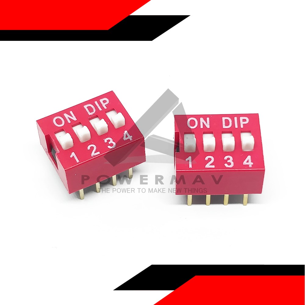2pcs 4 way dip switch 4 position slide red micro small switch 2.54mm