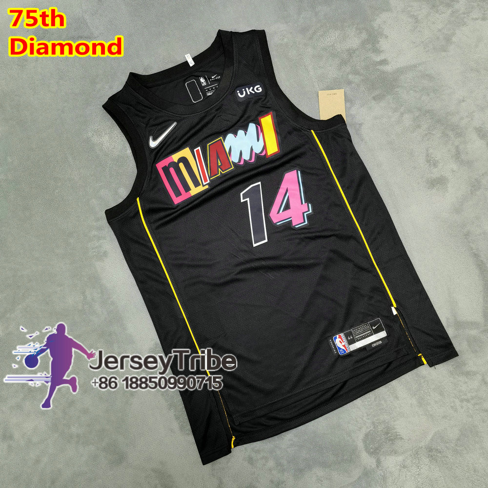 2021 Tyler Herro #14 Miami Heat Basketball Jersey Shirt City Edition Size S-2XL 