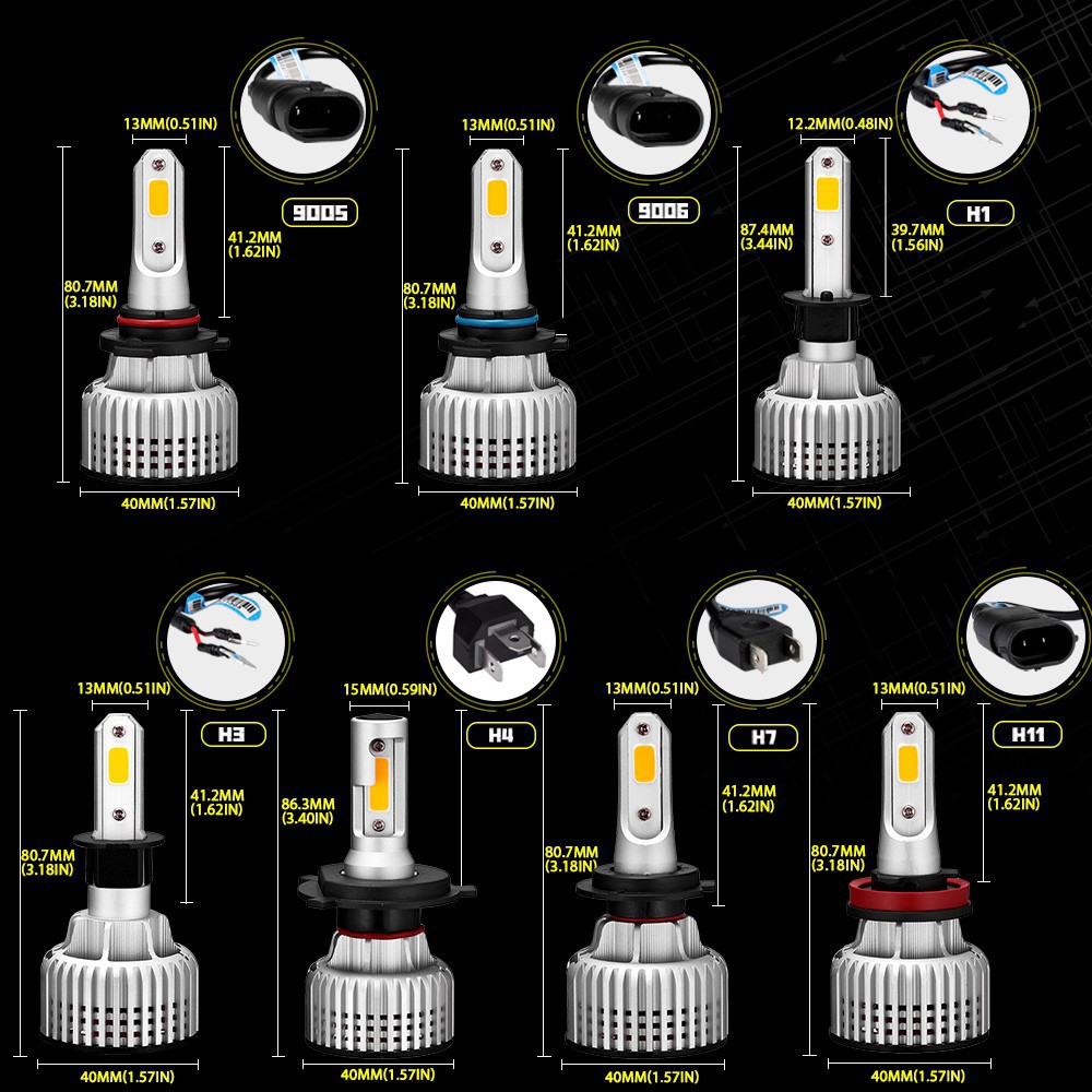 AKZ Novsight N12Y H11 9006 10000LM 72W Car LED Headlight Car Light Bulb ...