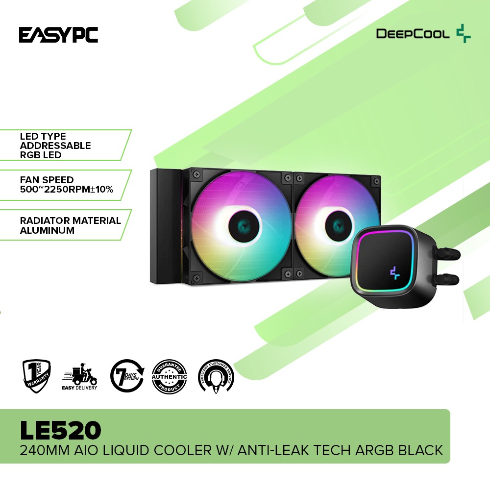 Deepcool LE500 240mm AIO Liquid Cooler w/ Anti-Leak Technology CPU Coo –  EasyPC