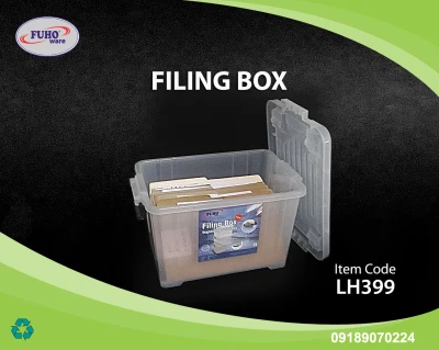 Storage filing box with wheels 30L - Plastic File Storage Box,Office Organizer - Natural