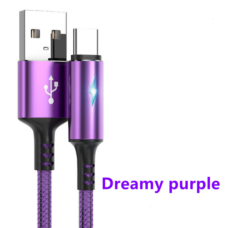 5A Fast charger cable for android Micro Type C lightning cable Led Light Quick charging Type C cord Samsung Huawei USB data transfer cable 1.2m