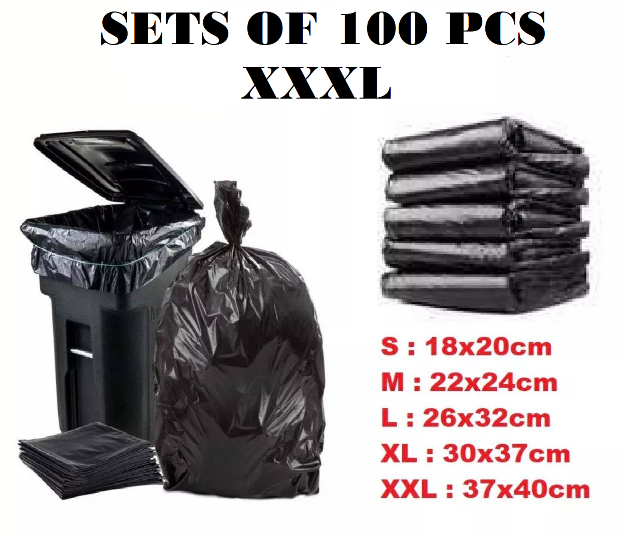 KENLEI 100 250 PCS Trash Bag Rolls / Garbage Bag Rolls Small / Medium