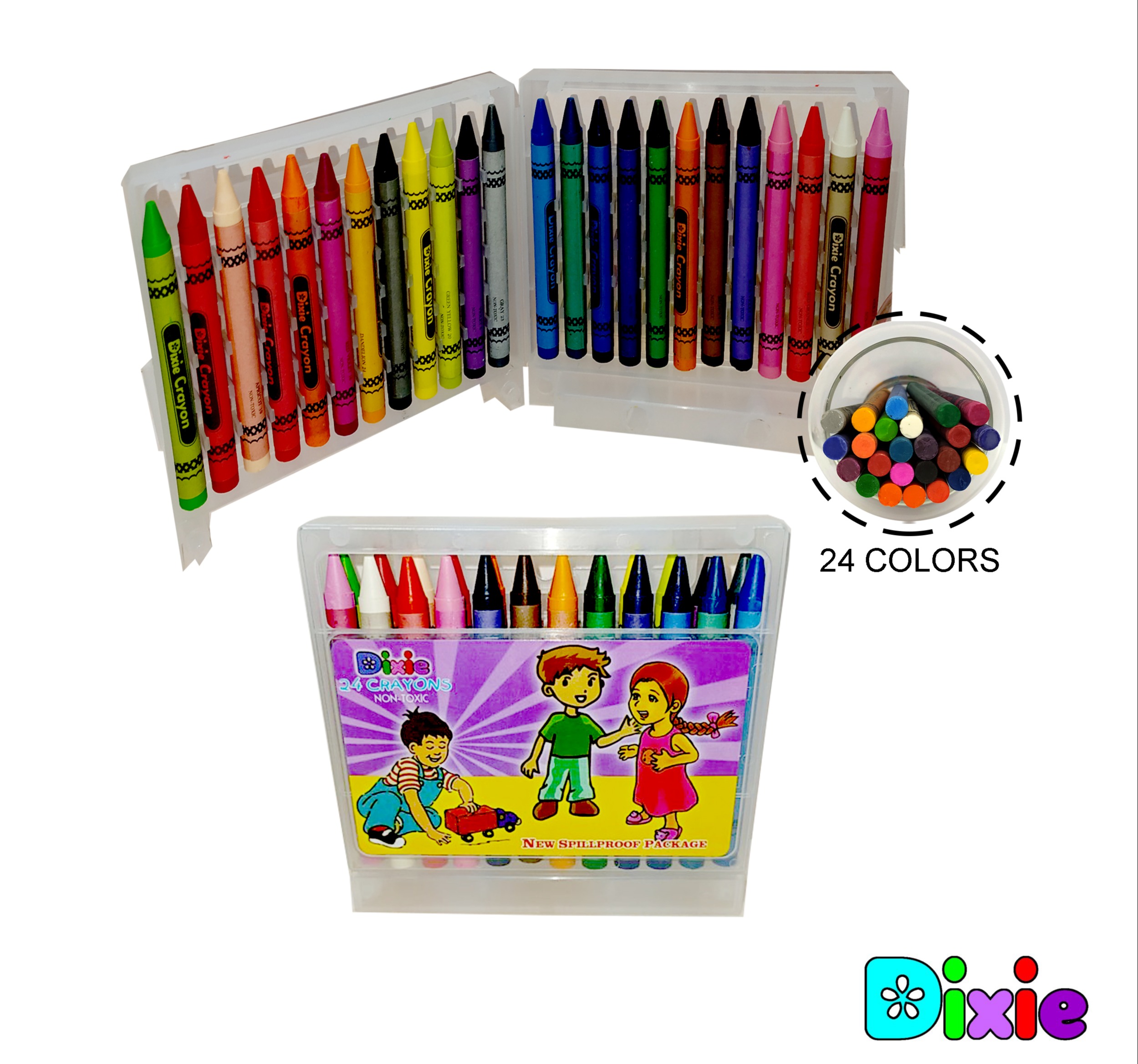 Dixie Crayon Case 24 Colors Clear 241C (10pcs)