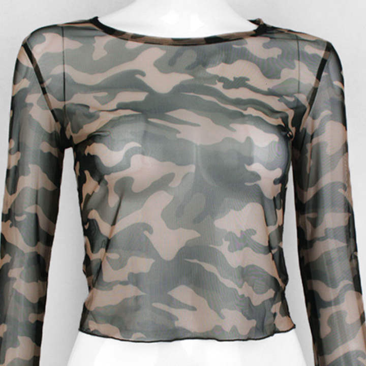 camouflage mesh top