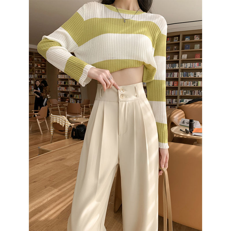 High Waist Wide Leg Pants for Women Korean Loose Wide Leg Pants Suit Wide  Leg Pants for Ladies Black Wide Leg Pants Terno Beige Wide Leg Pants  Trouser Straight Wide Leg Pants