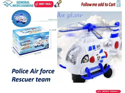 Helicopter police rescuer sound and light battery operated toys for kids