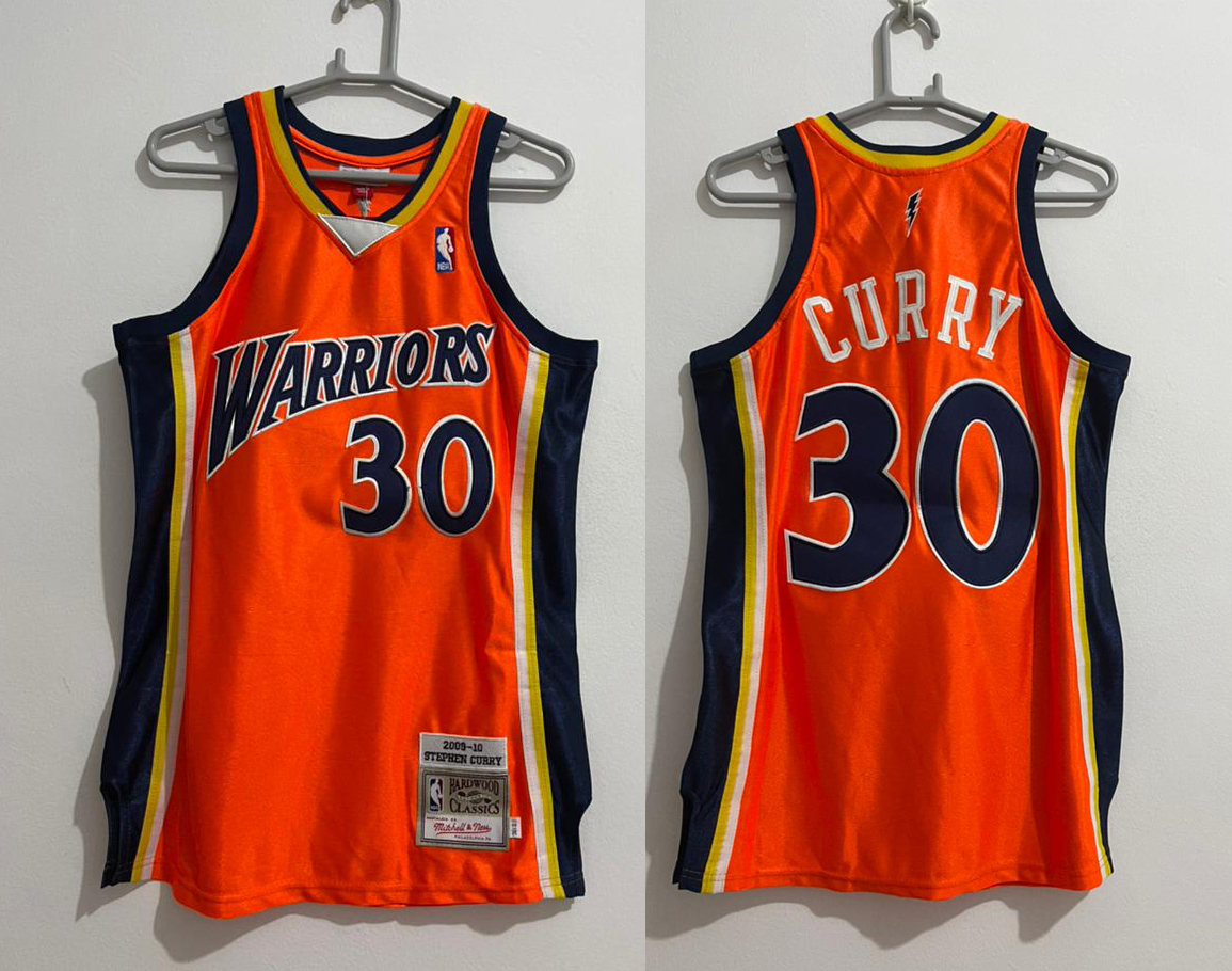 Mitchell & Ness Men's Golden State Warriors Stephen Curry #30 Orange  Hardwood Classics Swingman Jersey