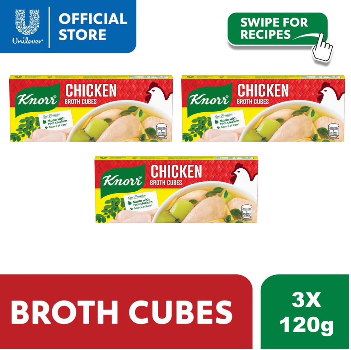 [BUNDLE OF 3] Knorr Chicken Broth Cubes Savers 120g Lazada PH