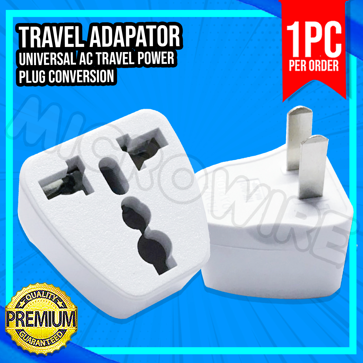 Universal Ac Travel Power Plug Conversion Adaptor 3 Leg Color White Lazada Ph 1436