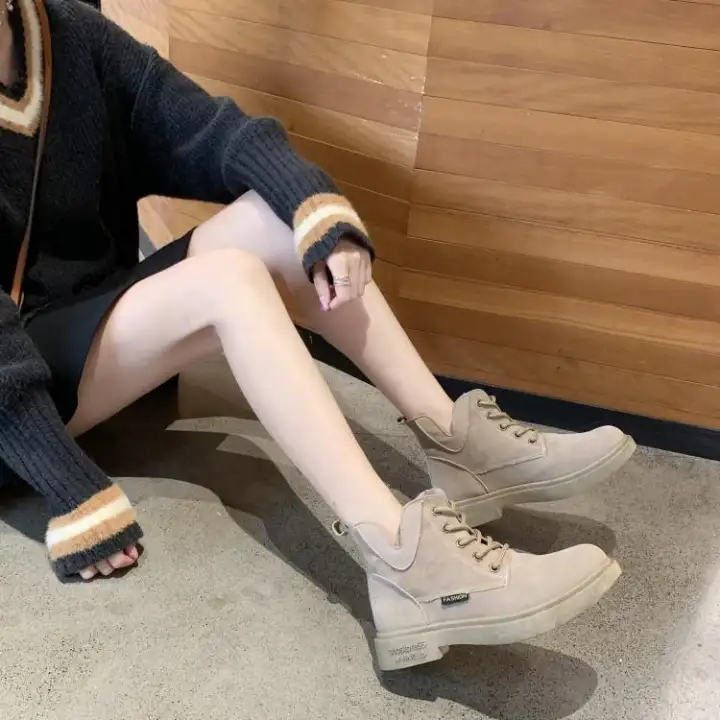 beige short boots