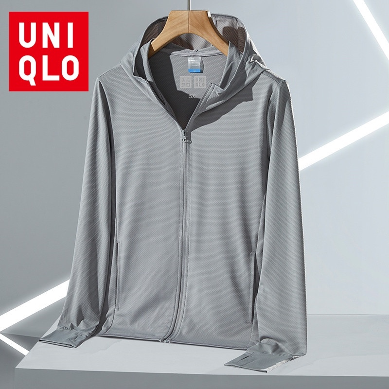 ۩ Uniqlo Men Outdoors Jacket Sun Protection Hiking Hooded Sports Jacket