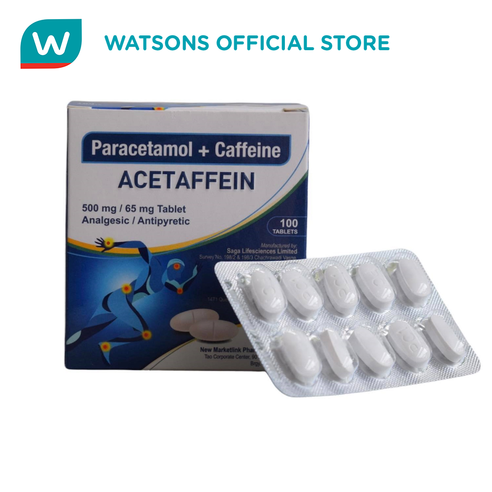 ACETAFFEIN Paracetamol + Caffeine 500mg/65mg 1s (sold per piece