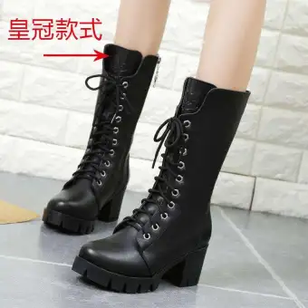 boots heels korean style