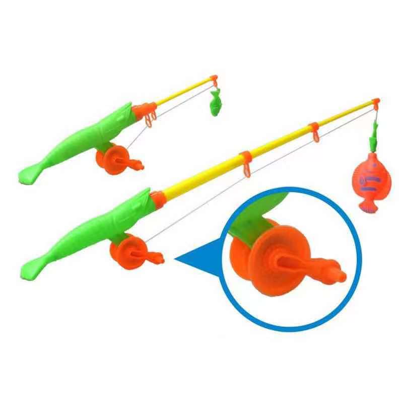 39/10PCS Children Fishing Toys Magnetic Fishing Game Rod Fish Hook Kid's  Inflatable Pool