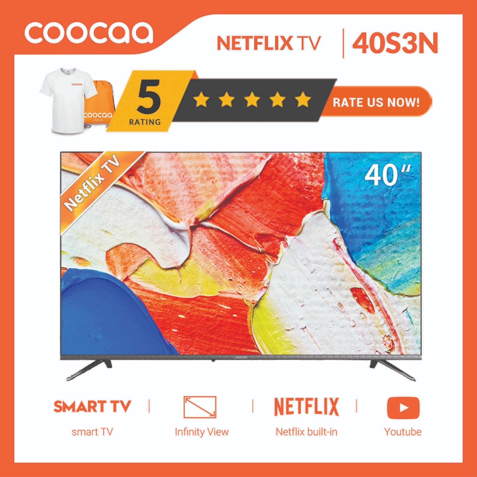 COOCAA 40 Inch Smart Netflix Built-In Frameless FHD LED TV -Slim Wifi (Model 40S3N)