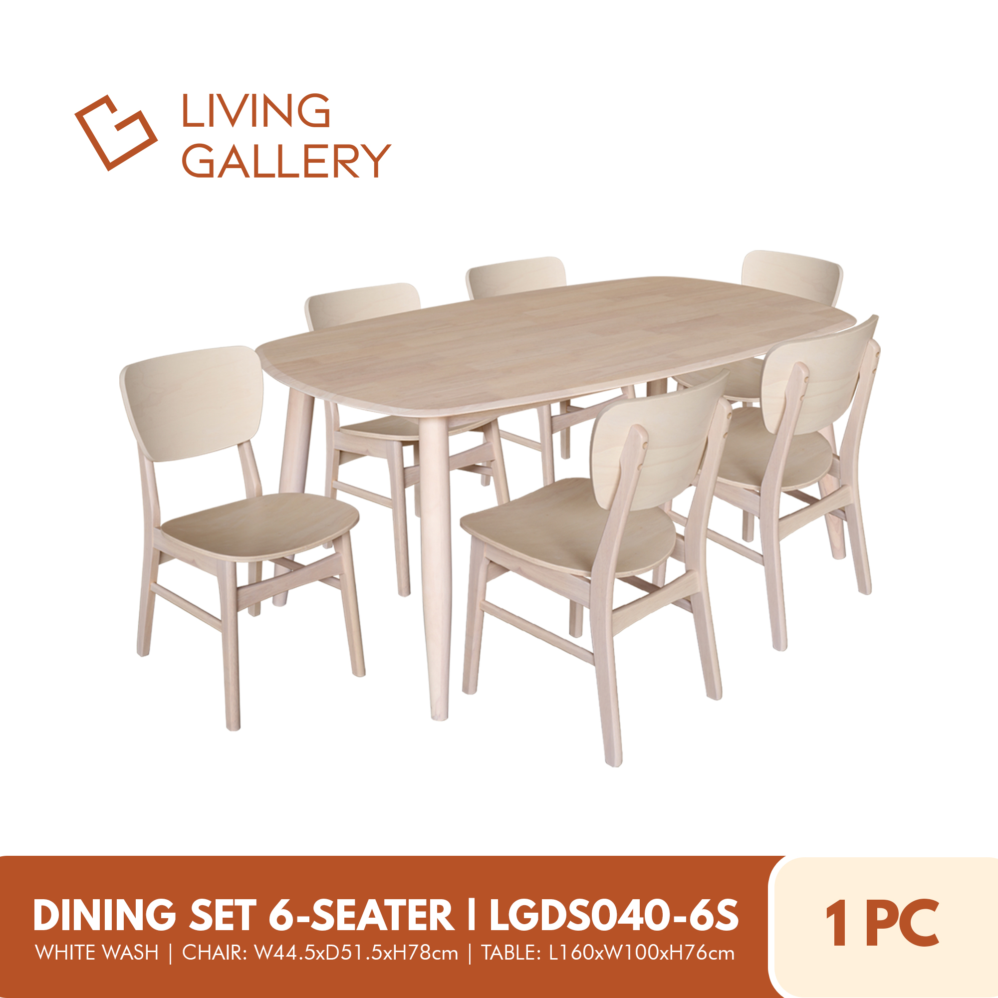Living Gallery Dining Set 6-Seater Modern Stylish Table Chair