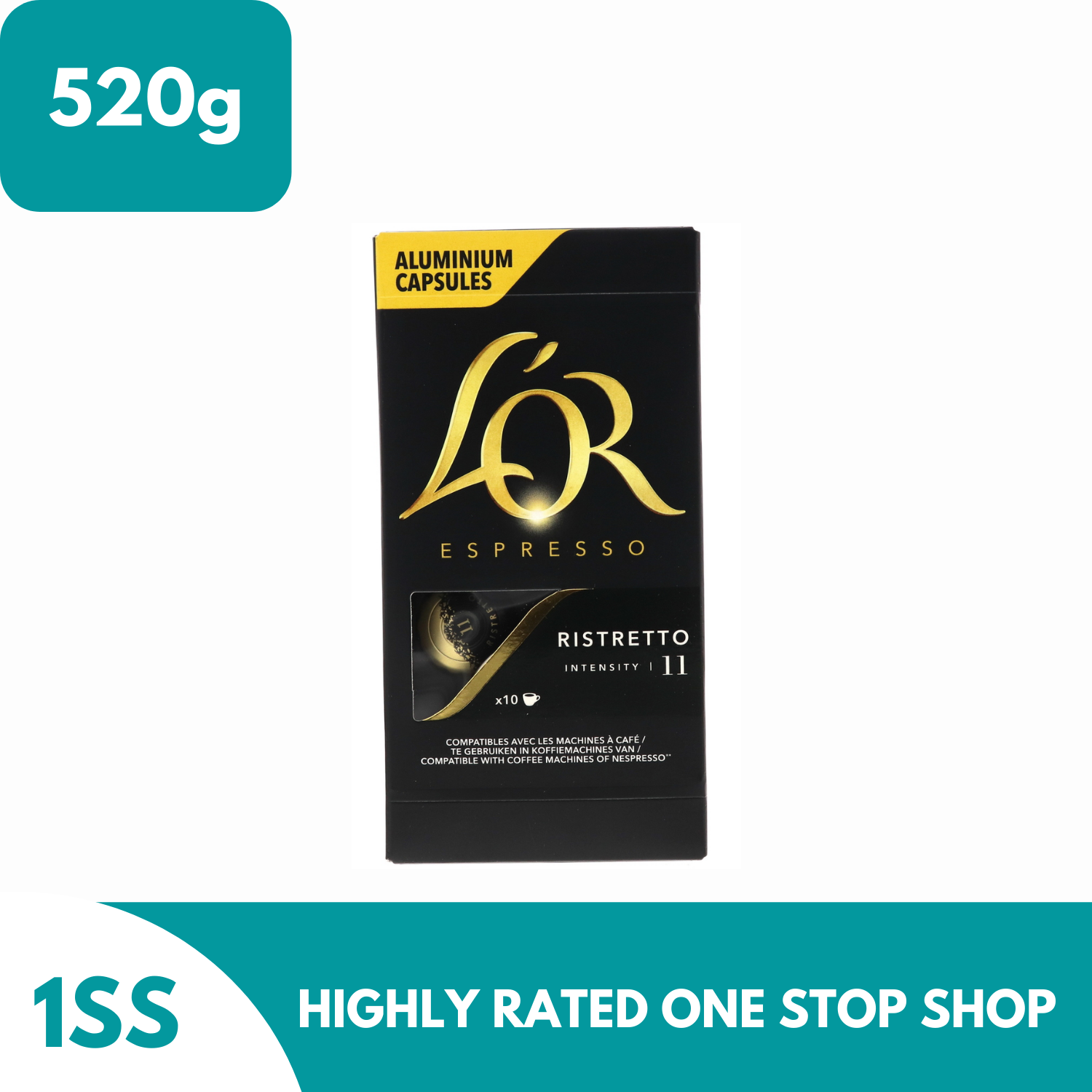 Lor Espresso Intensity 11 Ristretto Ground Coffee In Capsules 520g