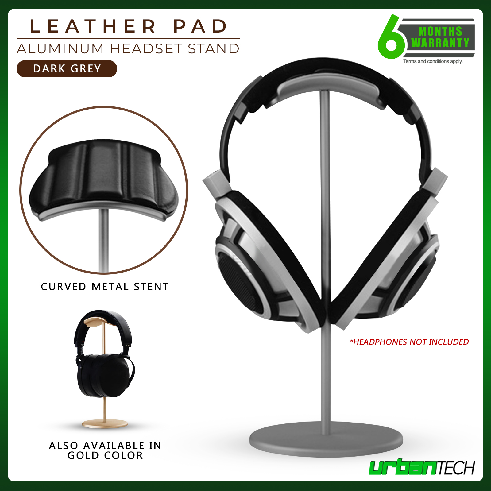 Walnut Wood Headphone Rack Hook Desk Tabletop Tape Under Desk Mount