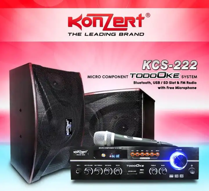 Konzert Kcs 222 Micro Component System With 2 Pieces 8 Inch Speakers 300w X 2 Amplifier With Usb Sd Slot Fm Radio Bluetooth And Free Microphone Lazada Ph