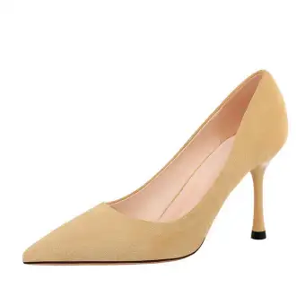 yellow and black high heels