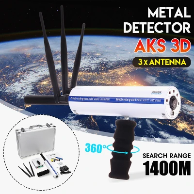 AKS Detective 3D Metal Detetor 14m Long Range Gold Treasure Digger