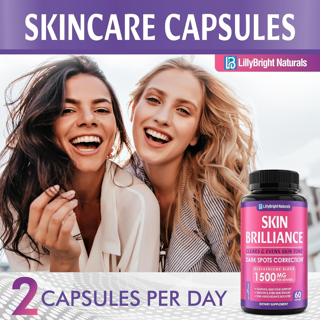 Lilly Bright Skin Brilliance Dark Spots Correction 1,500 mg Glutathione, 60  Capsules | Lazada PH