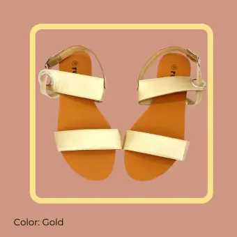 gold casual sandals