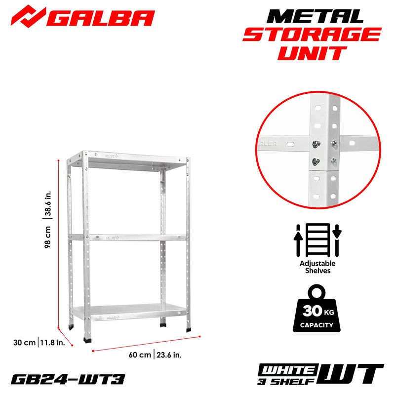 GB All-Metal Storage Shelves 3, 4 and 5 Layers Adjustable Steel Rack ...
