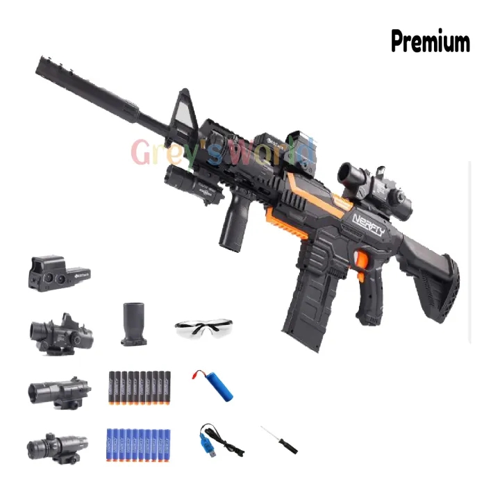 Nerf M416 Blaster Electric Rifle Machine Guntoy, Soft bullet gun ...