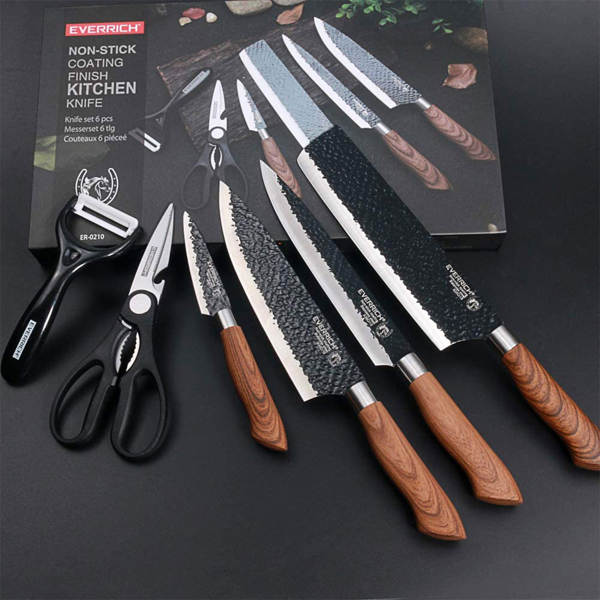 Anko 6-Piece Multicolour Kitchen Knife and Blade Cover Set