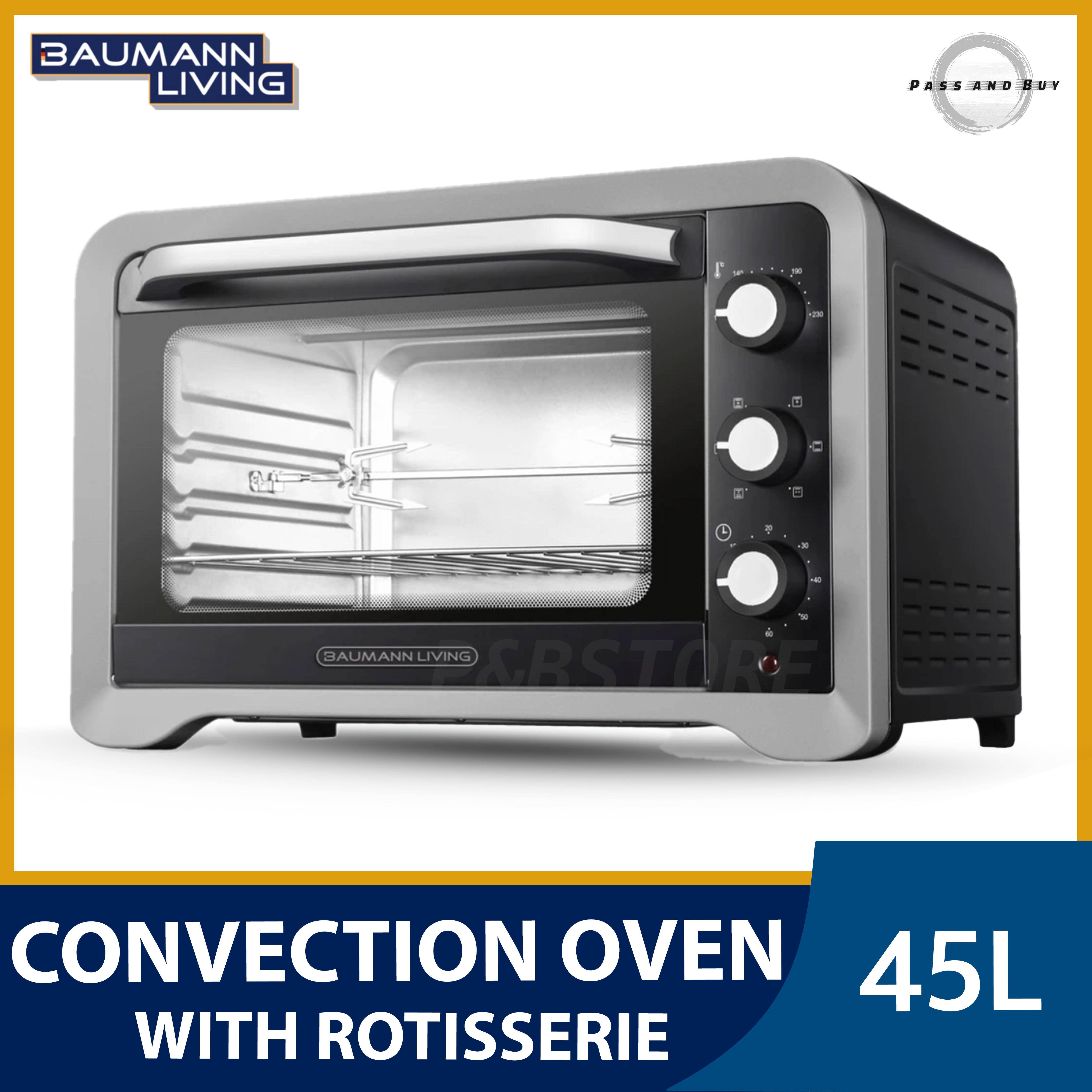 Baumann Convection & Rotisserie Oven 45L 2021 model Oven Electric