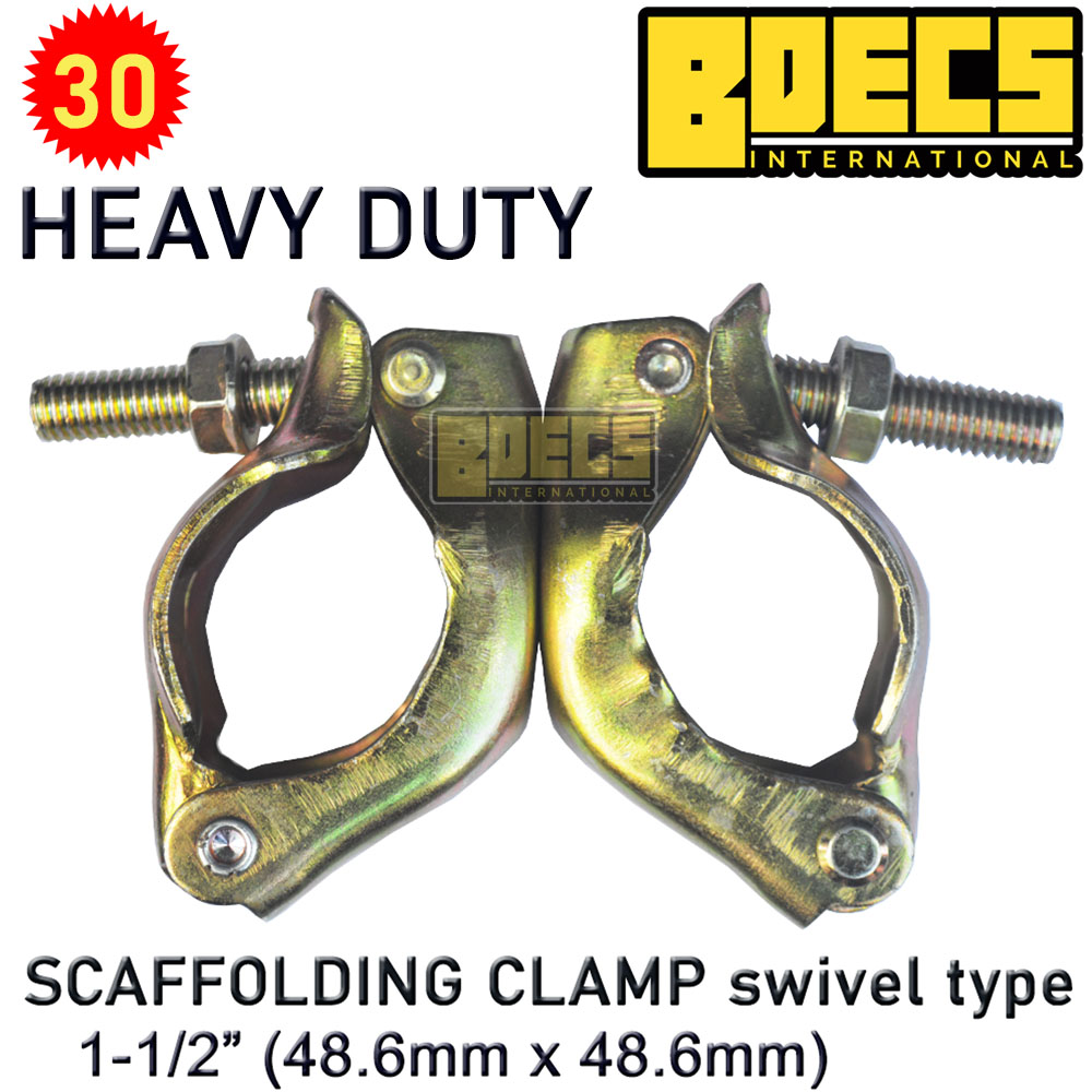 Scaffolding Clamp Swivel Type 11/2 (48.6mm x 48.6mm) heavy Duty 30 Pcs