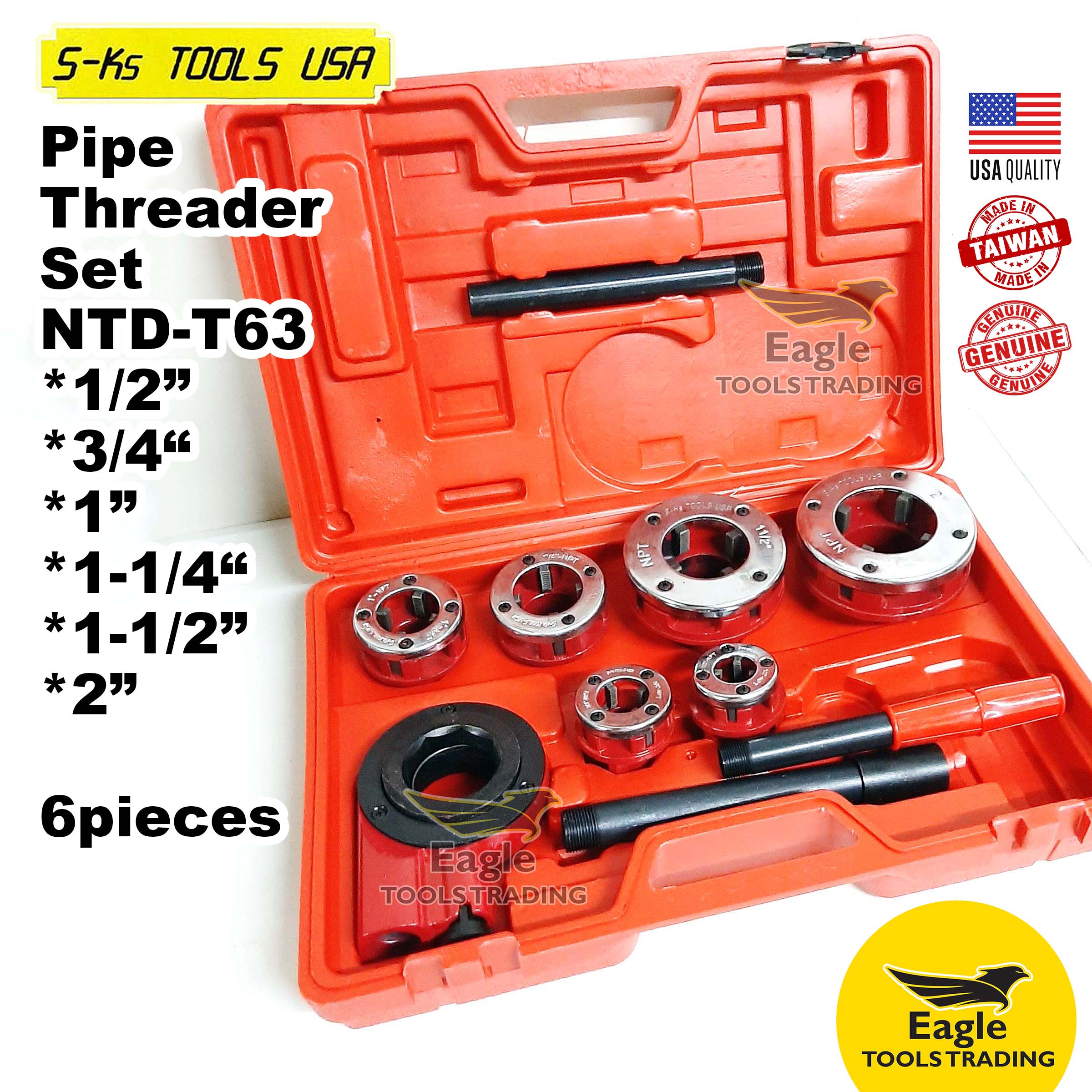 Goplus Ratchet Pipe Threader Kit, Ratcheting Pipe Threading Tool Set W