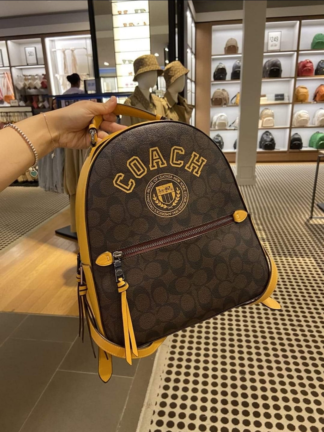 Coach CB871 Jordyn Zip Backpack in Brown Signature Coated Canvas and