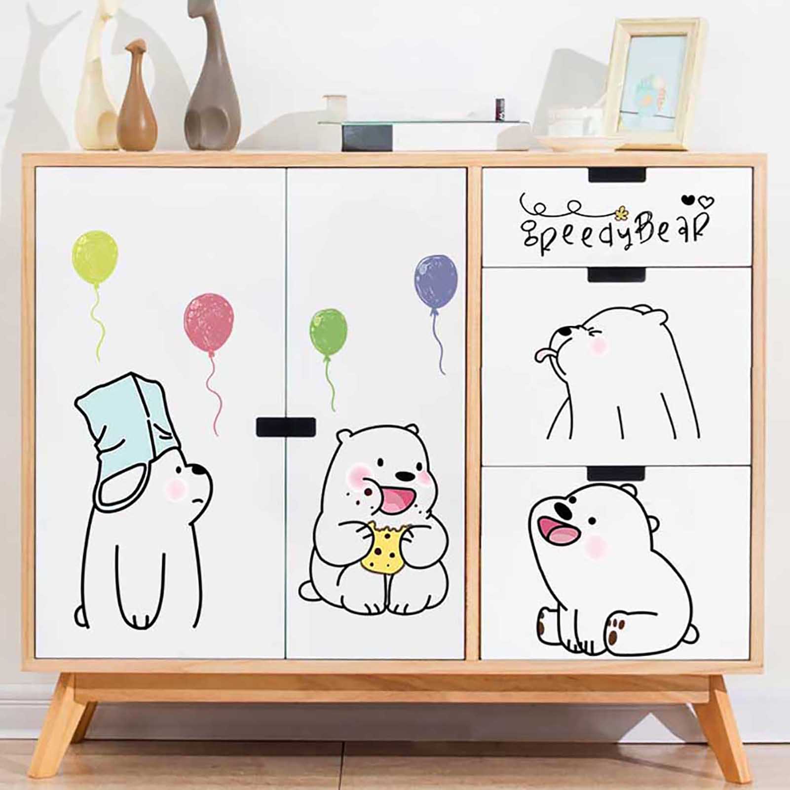 Farfi Wall Sticker Lovely Self Adhesive Home Decal Removable Wall Decal