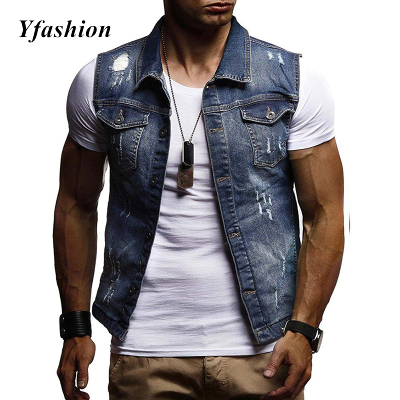 men distressed jean jacket