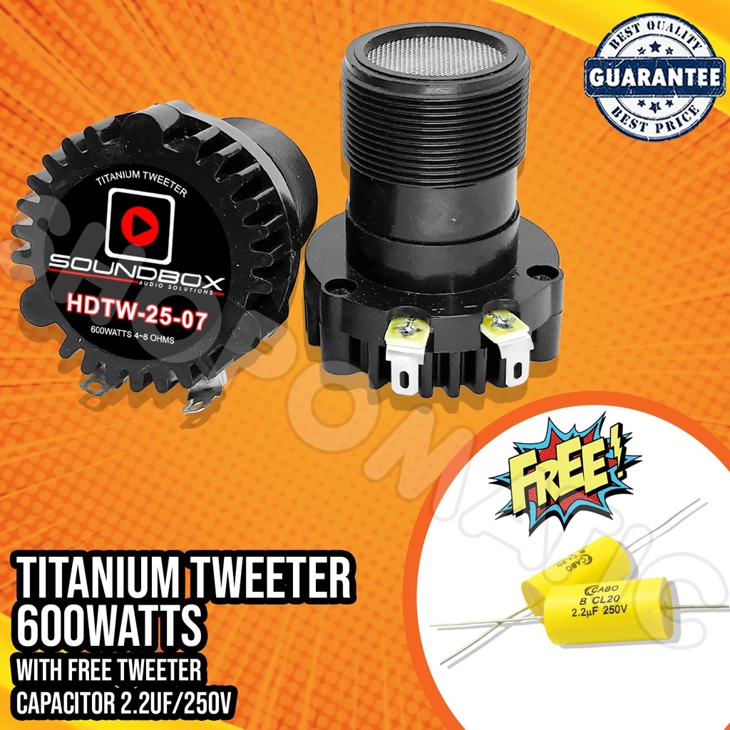 Titanium Tweeter Driver Unit 600W With FREE Tweeter Capacitor 2.2UF