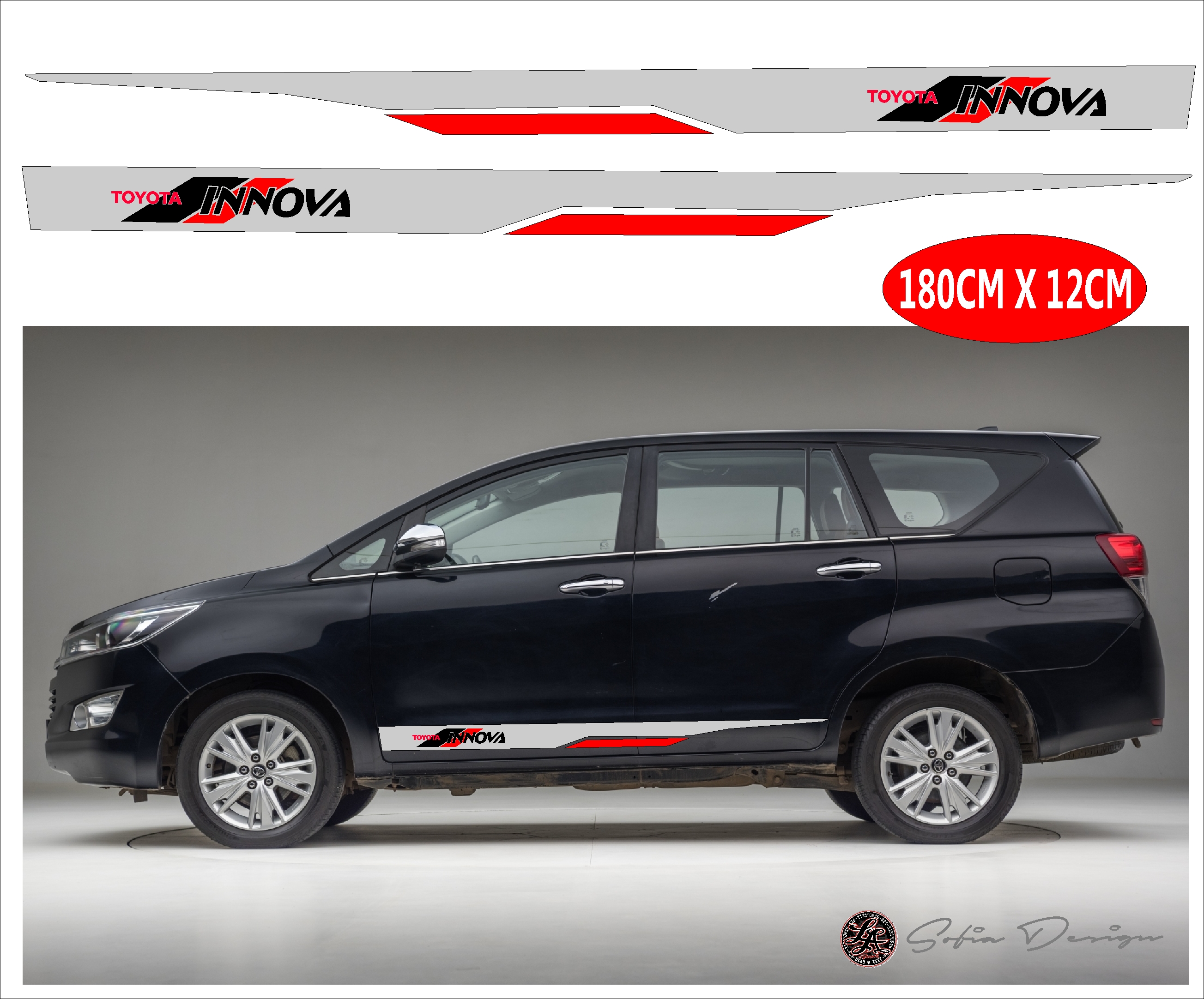 TOYOTA INNOVA CAR VINYL STICKER / OUTDOOR STICKER / BODY STICKER ...