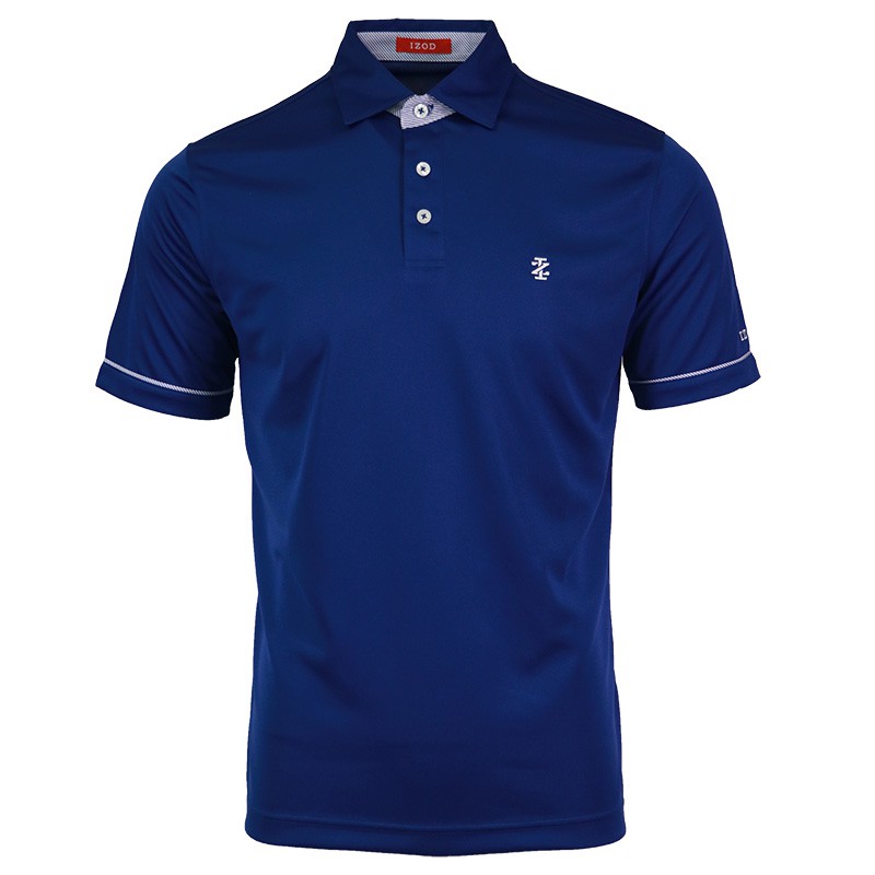 Izod Men's Basic Fit Plain Golf Shirt w Basic Collar (Navy Blue