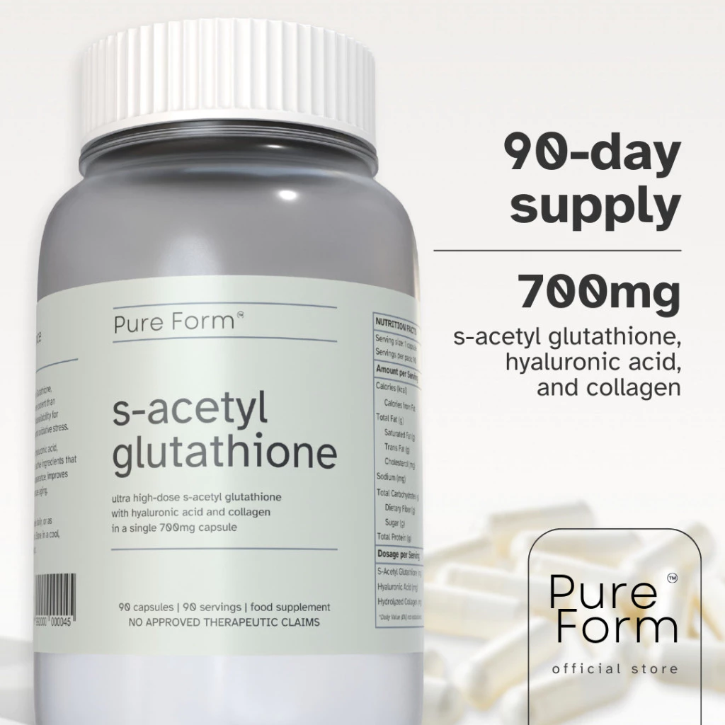 pure form s acetyl glutathione S-Acetyl | 90 Capsules | 700mg of Gluta + Hyaluronic Acid + Collagen .----Stem Cafe 8in1 Stemcell B1T1 Coffee PURE FORM, PURE FORM S-Acetyl