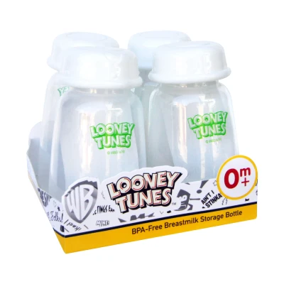 Looney Tunes Standard Neck Breastmilk Storage Bottle - 4X 5oz / 150ml